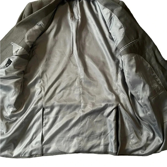 J.Ferrar Men's Sport Coat Blazer Two Button Gray Polyester Blend Slim Fit Sz 44L - Picture 3 of 6